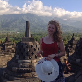 Sarah at Borobudur