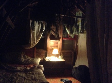 My bedroom in a woodshed in Middle River